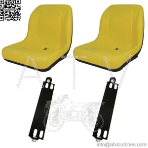 2 Yellow HIGH BACK SEAT w/ Pivot Rod Bracket Fits John Deere Fits Gator CS CX