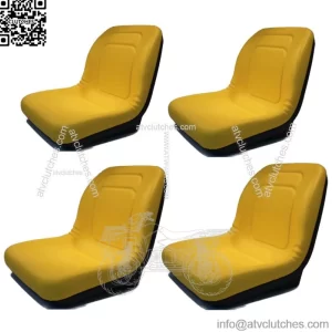 (4)Yellow High Back Seat fits John Deere Riding Mowers LX289, SST16, X300 X300R