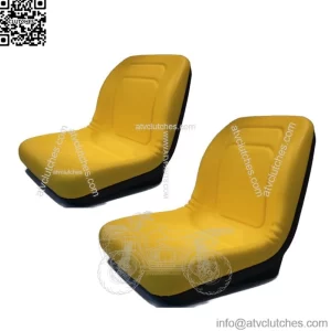 (2)Yellow High Back Seat fits John Deere Riding Mowers LX289, SST16, X300 X300R