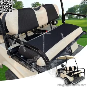 Universal Golf Cart Rear Seat Cover For Yamaha Club Car EZGO Black+Beige