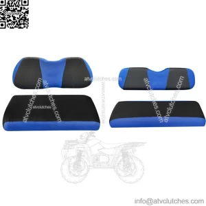 Front and Rear Golf Cart Seat Cover Set for Club Car DS EZGO RXV TXT Blue Black
