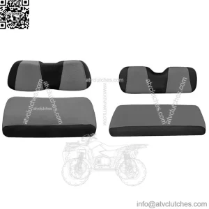 Golf Cart Front Rear Seat Covers For Club Car DS EZGO RXV TXT 4 Passenger - Gray