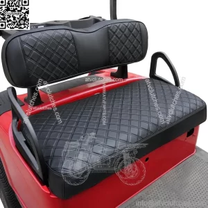 Golf Cart Front Seat Cover Black Diamond Stitching for EZGO RXV Leather Cover