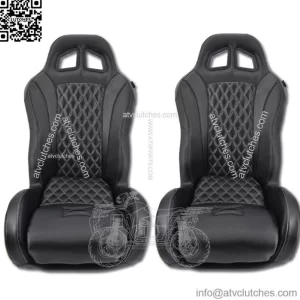 Set of 2 - Diamond Stitched Black Suspension Seats CanAm Maverick X3 Turbo