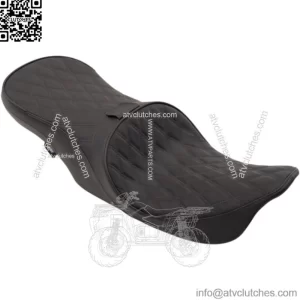 Forward Positioning Low Profile Touring Seat Black Leather Diamond Stitch Harley (For: Harley-Davidson)