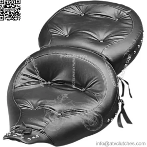 Mustang Wide Studded Touring 2 Up One Piece Vinyl Seat 1980-1996 Harley FLHT FLT (For: Harley-Davidson)