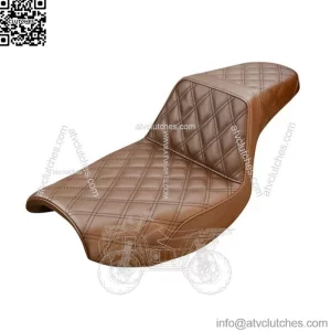 Saddlemen Step Up Brown Double Diamond Lattice Stitch Gel Core Seat Harley FXR (For: Harley-Davidson)