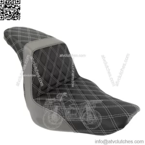 Saddlemen Step 2 Up Lattice Diamond Silver Stitch Seat M8 Harley Softail FXLRS (For: Harley-Davidson)