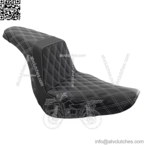 Saddlemen Silver Step 2 Up Lattice Stitch Grip Seat Harley Softail Low Rider 18+ (For: Harley-Davidson)