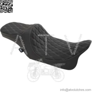 Drag Specialties Predator III Silver Dimond Stitch 2Up Seat Harley Touring 97-07 (For: Harley-Davidson)