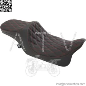 Drag Specialties Predator III Red Dimond Stitch 2Up Seat Harley Touring 97-07 (For: Harley-Davidson)