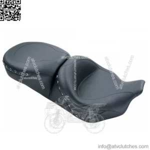 Mustang Smooth One Piece Seat Black Studs 08-2020 Harley Touring Bagger Dresser (For: Harley-Davidson)