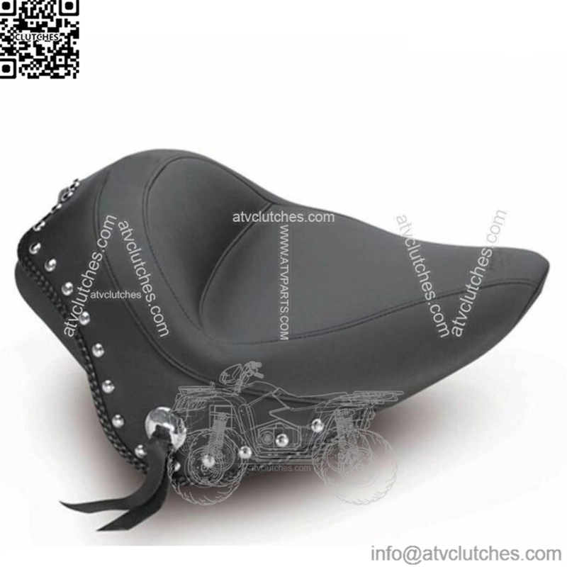 New Mustang Wide Chrome Studded Touring Solo Seat Harley Softail Slim Blackline (For: Harley-Davidson)