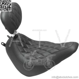 Mustang Wide Tripper Solo Driver Seat Backrest Diamond Harley Softail FLHC FLDE (For: Harley-Davidson)