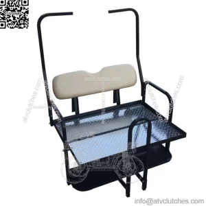 Rear Flip Seat Kit for Club Car Golf Cart DS Model (1982-2000/Buff) w/t Grab Bar