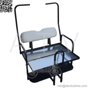 Rear Flip Seat Kit for Club Car Golf Cart DS Model(1982-2000/White)with grab bar
