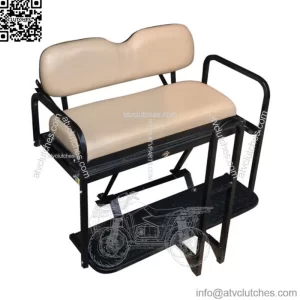 Rear Flip Seat Kit for EZGO Golf Cart RXV 2008-2015 Model (Stone) with Grab Bar