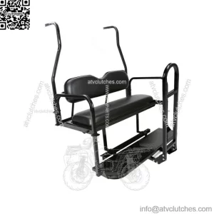 Folding Rear Flip Seat Kit w/Grab Bar for Club Car Golf Cart DS 2001-2013 Black