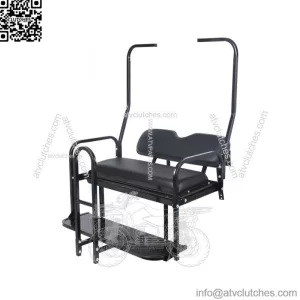 For 1982-2000 Club Car DS Golf Cart Flip Folding Rear Seat Kit w/ Grab Bar black