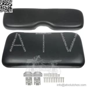 Black Front Seat Cushion with Hardware For EZGO Medalist TXT 1994-2013 Golf Cart