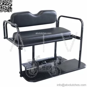 Yamaha Drive2 Golf Cart Flip Folding Rear Back Seat Kit - Black Cushions