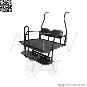 Black Folding Rear Flip Seat Kit for 2001-2013 Club Car Golf Cart DS w/Grab Bar