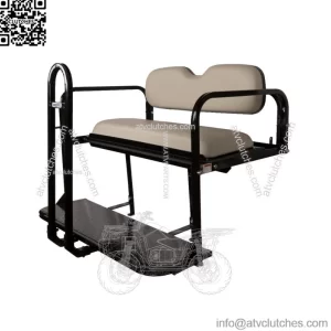 ProFX Rear Seat Kit w/ Grab Bar for Yamaha Drive2 (2017+) Golf Cart - Stone Gray