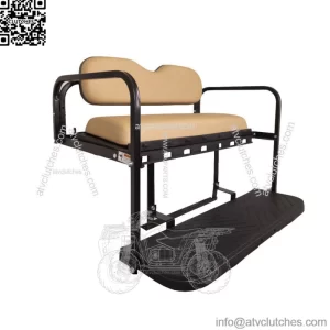MACH3 Rear Flip Seat for EZGO TXT Golf Carts (1994.5 & Up) - Tan Cushions