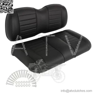 New Black Luxurious Golf Cart Front Seat Cushion Set Fits EZGO GOLF CART TXT