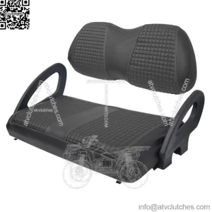 Front Seat Cover Kit For Club Car Precedent Golf Carts - Black No Staple