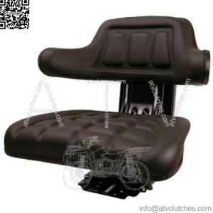 Black Universal Tractor Seat With Full Suspension and Adjustable Angle Base