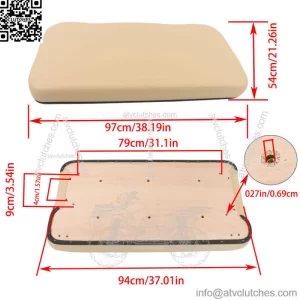 Golf Cart Front Seat Bottom Assembly For Club Car Precedent 2004-Up Replacement
