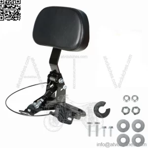 Adjtable Rider Driver Backrest Pad W/ Mounting Kit Fit For Touring FLHT 09-19