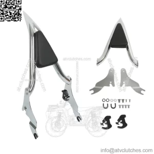 16" Tall Backrest Sissy Bar For Touring CVO Road Street Glide Road King 09-20