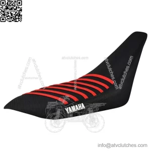 Yamaha YFZ 450 Gripper Seat Cover 2004 - 2013  all BLACK/ RED ribs LOGO #200