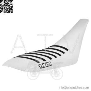 Yamaha YFZ 450 Gripper Seat Cover 2004-2013  all WHITE/ BLACK ribs LOGO #200