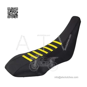 Seat Cover - Compatible Fit for 2003-2009 Suzuki LTZ400 Z400 (#207) (All Black/Yellow Ribs)