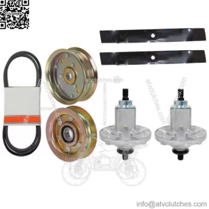 New 42" Deck Rebuild Kit Fits John Deere 100 Series Blades-Spindles-Idlers-Belt