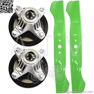 Spindle High Lift Blade Kit for MTD Cub Cadet 46 inch Cut Deck XT1-LT46 XT2-LX46 T225 T240 T2800 T3100 T8600
