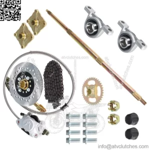 Drift Trike Go Kart Rear Live Axle Kit, Hub, Brake Assembly,Chain,Hub