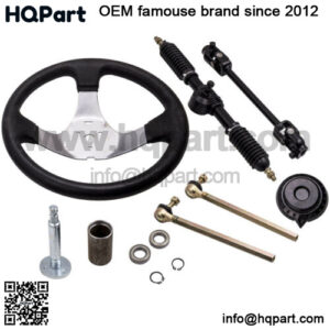 300mm Steering Wheel Gear Rack Pinion Tie Rod Rack Adjustable Shaft Assembly For 110cc 125cc 140cc 150cc Go Kart Go Cart Buggy Karting ATV UTV Bike