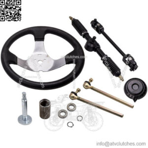 110cc go kart buggy complete steering wheel assembly tie rod rack adjustable shaft handy