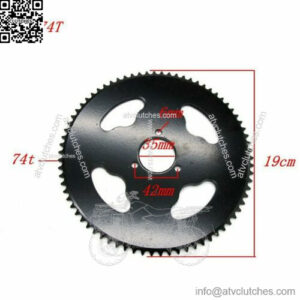 motorcycle small four wheel apollo t8f 74 tooth sprocket accessories modified universal 74 tooth chain sprocket black