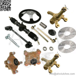 complete set 300mm go kart steering wheel assembly tie rod rack