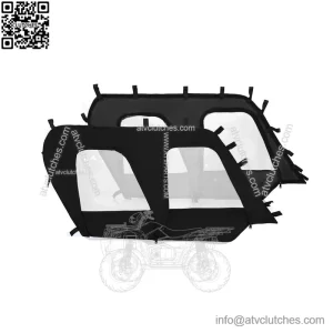 NEW BLACK+CLEAR Soft Upper Doors For 2012-2022 Teryx4 4 seat UTV models