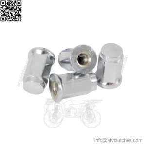 4 pack of NEW ITP Chrome Flat Base 10mm x 1.25 Lug Nut Parts ATV & UTV 10x1.25