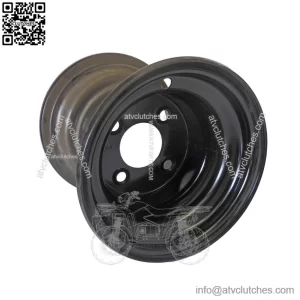 8" x 8.5" Steel Rim Wheel (4 on 4), 4" Bolt Circle, for Go Kart, Golf Cart, Yard Kart