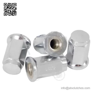 For ATV & UTV 10x1.25 ?C 4 Pack Of Chrome Flat Base 10mm x 1.25 Lug Nut Parts.