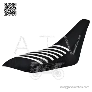 Gripper Seat Cover??Yamaha YFZ 450??2004 - 2013??all BLACK/ WHITE ribs LOGO #200